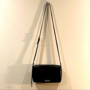 ECCO Saffiano  Leather Crossbody Purse Flap Adjustable Strap Snap Closure